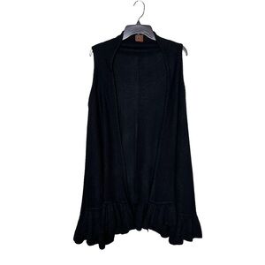 Anthropologie Do Everything In Love Open Front Ruffled Drape Cardigan